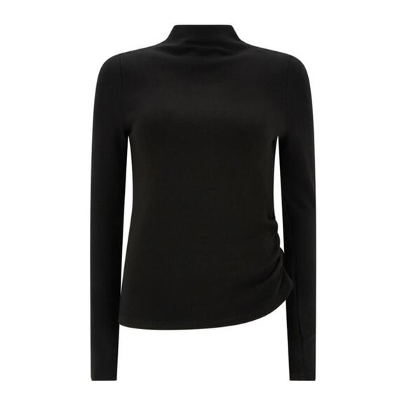 OddMuse The Ultimate Muse Black Long Sleeve Knitted Ruched Top Size Small - Picture 9 of 9